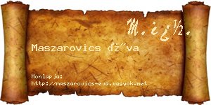Maszarovics Éva névjegykártya